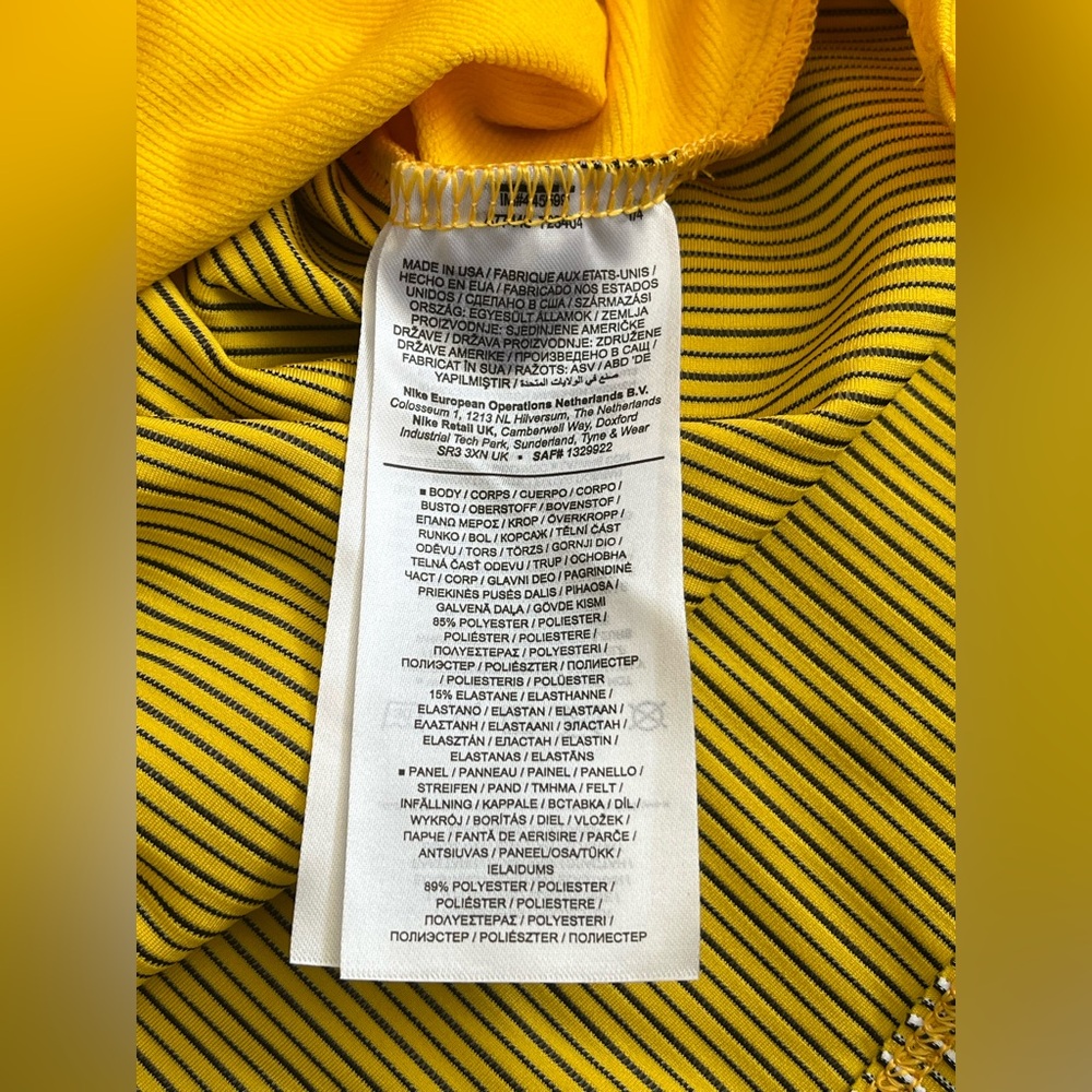 Nike Pro Elite Team Uganda Long Sleeve Pullover Made In USA Yellow size mens XXL - Picture 4 of 7